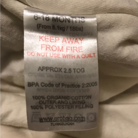 Grobag ~ Organic Cotton Sleeping Bag ~ 2.5 Tog ~ 6-18 Months - Picture 3 of 6